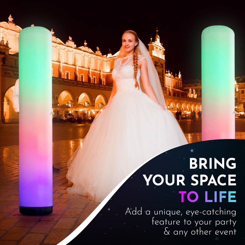 Inflatable Color Changing Column 8' x 18", Sand Bag Base,