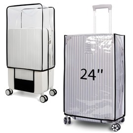 Transparent Luggage Protector Sleeve for 24 Inch Suitcase – Waterproof, Durable, Clear, PVC Baggage Cover,Plastic Travel Protector,Dust and Rain Resistant Storage Case,Medium&Large Carry On Protector