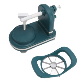 Fruit Peel Machine Hand Crank Multi Purpose with Fruit Cutter PP Stainless Steel Apple Peeler for Kitchen Dark Green