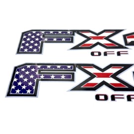 zabolight Pair Ford F250 F350 FX4 Off Road Decals For Bed Side American Flag Style