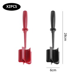 2 Stück Fleischwolf- und Zerhacker, manuelle Zerhacker-Küchenwerkzeuge, multifunktionale hitzebeständige Antihaft-Kochutensilien, Rühr- und Schleifspatel (schwarz, rot)