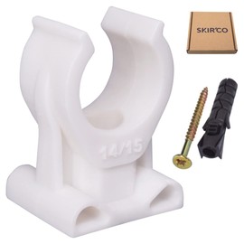 SKIR'CO (10 pieces) pipe clamps, plastic clamps for 14-15 mm pipes, U-type pipe clamp, hose hanger, pipe clamps, white