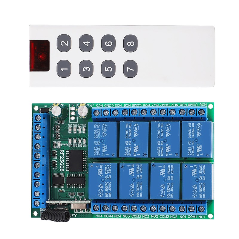 Remote Control Module 8 Channels 433.92MHz Multifunctional 100m Fixed Encoding