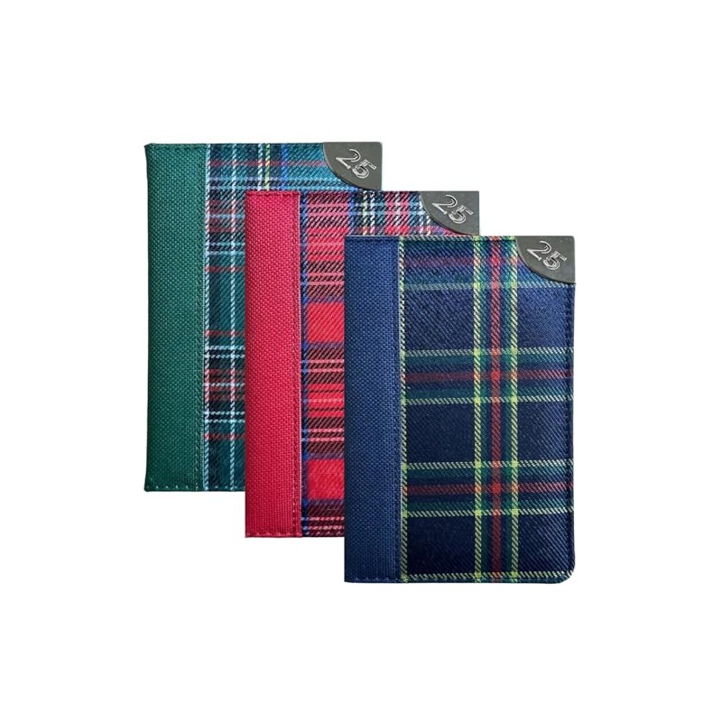 2025 Pocket Week to View Tartan Material Slim Pocket Designer