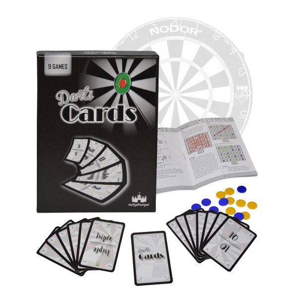 Hutzelburger Darts Cards I Fun Dart Game Extension with New Rules, Challenges & Game Variants I Dart Accessories I Gift for Dart Fans