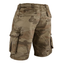 Muscle Alive Men's Cargo Shorts Vintage Savage Vintage Shorts Sport Camping Hiking Camouflage Cotton - Dark camouflage, size: 36