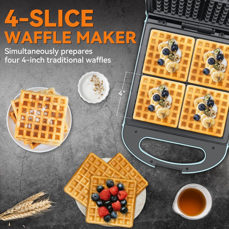 Baker’s Friend Belgian Waffle Maker, Square Waffle Iron, Waflera Electrica,