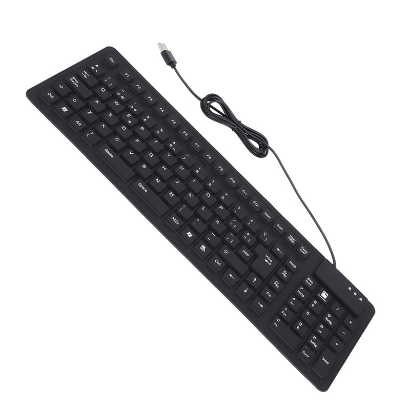 Keyboard 108 Key Spanish USB Wired Portable Foldable Quiet Waterproof