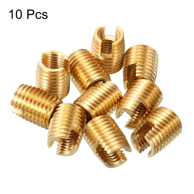 uxcell Self Tapping Threaded Inserts, 10pcs Inner M5-0.8 Outer M8x10