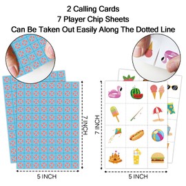 Summer Party Bingo Game Cards(24 Players), Hawaiian Bingo Card for Family Friend Adult, Large Group Holiday Beach Party Activity Favor Decoration Supplies -008