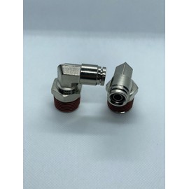 Air Suspension Fittings 2x 1/2 NPT To 3/8 PTC 90 Degree Swivel Elbow DOT Nickel Finish