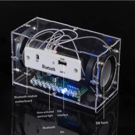 Fahgaer DIY Bluetooth Speaker Electronic Kit Two-Channel Multi-Functional Music Spectrum MP3 Amplifier Welding Assembly