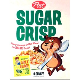 1960's SUGAR CRISP cereal Bear High Quality Metal Fridge Magnet 3x4 7661