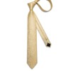 DiBanGu Gold Yellow Floral Tie for Men Silk Paisley Necktie