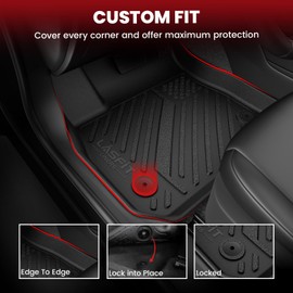 LASFIT Floor Mats & Cargo Mats for Hyundai Sonata 2020-2025 (Only FWD Models) / Kia K5 2021-2025 (Only FWD Models), All Weather TPE Custom Fit Floor Liners for 1st and 2nd Rows Car Mats & Trunk Mats