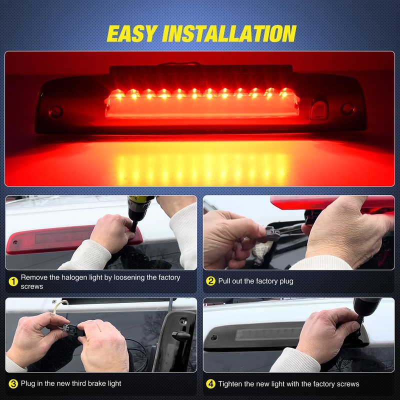 Nilight Third Brake Light Tail High Mount 3rd Stop Lights