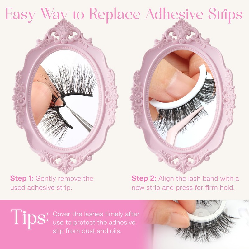 CALAILIS Self Adhesive Eyelashes 5 Pairs Natural Look Press On