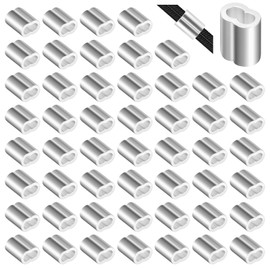 Flintronic Seilklemmen 4mm, 60 Stück Aluminiumhülsen Quetschhülsen 4mm, Würgeklemmen aus Aluminium Doppelhülsen für Seile Draht Seilverbinder Drahtseil Stahlseil Gummiseil und Kabel
