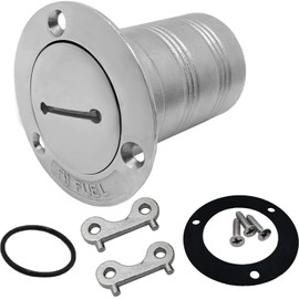 SHENGHUISS Boat Deck Fuel/Gas/Water/Waste Fill/Filler Tank Key Marine 316 Stainless Steel Deck Filler Marine Hardware for Yacht Caravan (A-1-1/2 inch Fuel Straight)