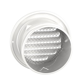 4 in White 304 Stainless Steel Air Vents Cover, piiyoosnn Louvered Grille Cover Vent Flat Ducting Air Vent Wall Inlet with Built-in a Fly Screen Mesh for HVAC Ventilation (4 inch (100mm) White Paint)