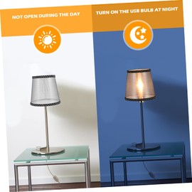 Levemolo Shade Lamp Cover Small Lamp Shades for Clip-on Bulbs Black Silver Thread Fabric Shades Safe Clean Lighting