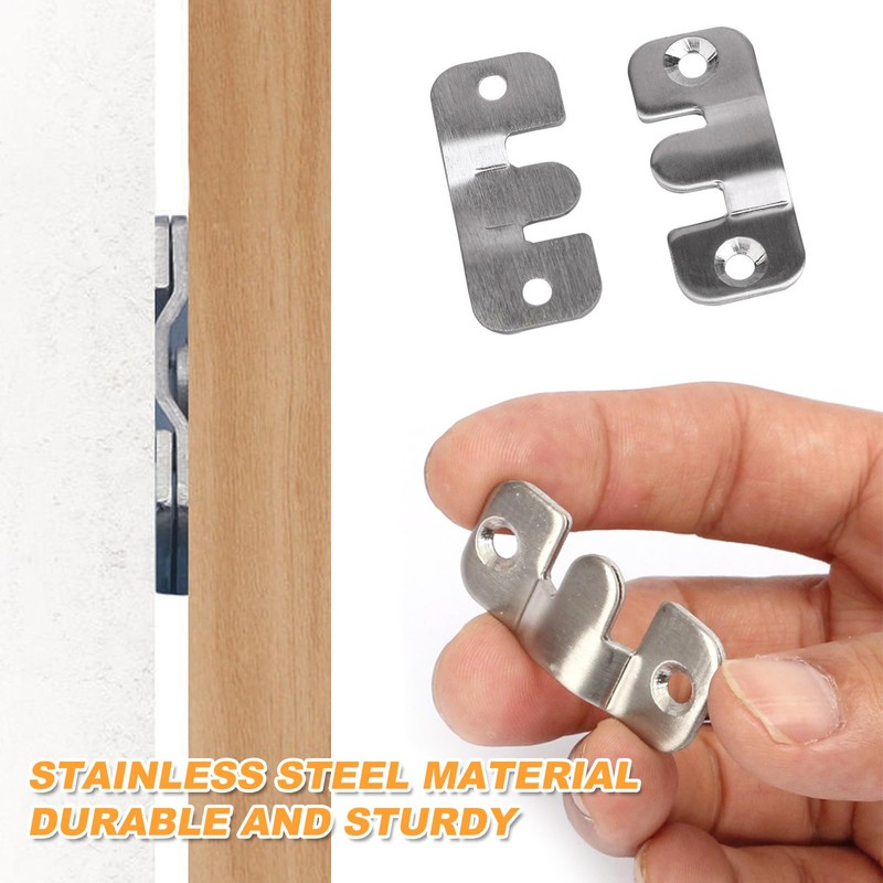 Picture Frame Hanger Bracket 12 Pieces Furniture Connectors Interlocking Flush-Mounted