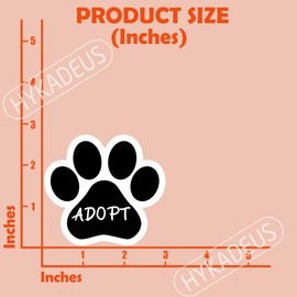 (3PCS) Adopt Sticker Dog Paw Stickers Funny Dog Stickers Paw Print Stickers Waterproof Vinyl Decal for Laptops, Tumblers, Water Bottles, Scrapbooks, Books, Gifts for Dog Lovers Cat Lovers 3" x 2.8"