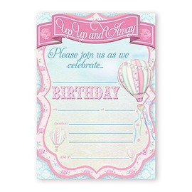 POP parties Hot Air Balloon Large Invitations - 10 Invitations 10 Envelopes