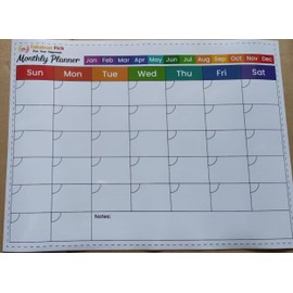 Dry Erase Magnetic Calendar/Planner for Refrigerator