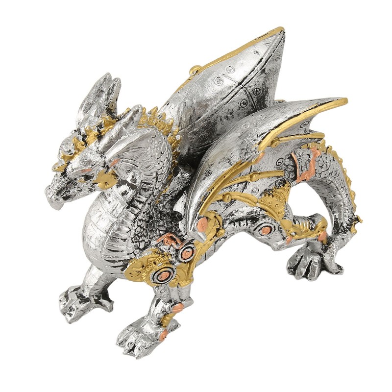 Mechanical Steampunk Dragon Sculpture Decorative Resin Dragon Statue for Bedrooms