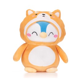 Kawaii Kuties 9.5” / 23cm Blue Penguin in Shibu Inu Dog Costume Soft Plush Toy