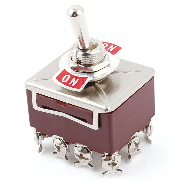 uxcell AC 15A/250V 10A/380V 12 Screw Terminals On/On 4PDT Toggle