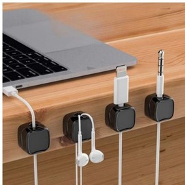 Magnetic Cable Holder & Organizer for Car and Desk (Charger Cable Management) Cover White 50ea