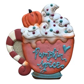 LILIAO Pumpkin Spice Latte Cookie Cutter - 3.9 x 4.2 inches - Stainless Steel - By Janka