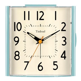 4.7" Large Vintage Retro Analog Alarm Clock, Super Silent Non Ticking Clock with Manual Light, Snooze, Battery Operated, Simply Design, for Living Room, Bedroom, Bedside, Desk, Gift Clock