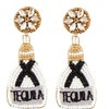 Mud Pie Womens Beaded Drink Dangle Earrings, Tequila, One Size