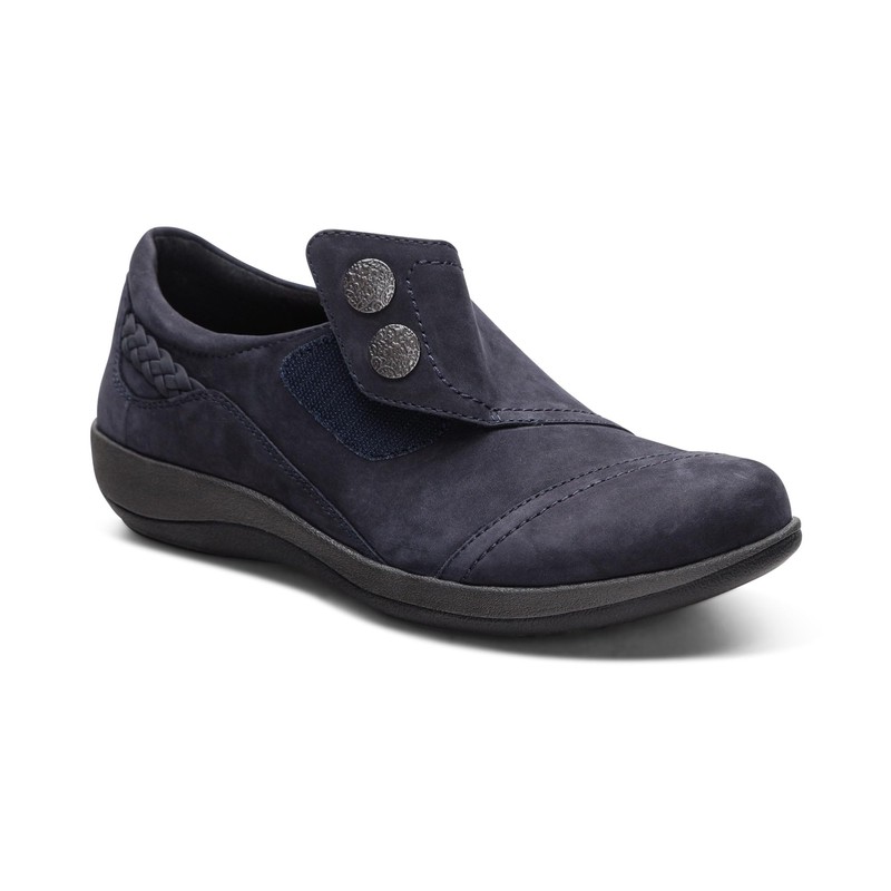 Aetrex Womens Karina, Navy, 8.5 Wide