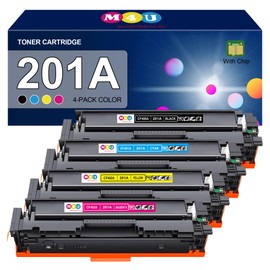 M4U Specially Made For You 201A Toner Cartridges 4 Pack(with Chip) Comaptible with 201A Toner Cartridges, Works for Color Pro MFP M277dw M277c6 M252dw M252n M252 M277 M277n Ink Printer (Black Cyan Yellow Magenta)