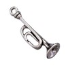Sterling Silver 3D Musical Instrument Military Bugle Horn Charm