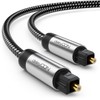 Deleycon Toslink Cable with Nylon and Metal Connectors Black