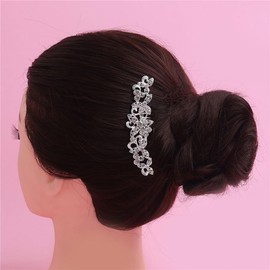 Baluue Peine de Novia Con Brillantes, Accesorios de Cabello para Mujeres, Tocado Elegante para Bodas, DiseñO Floral Plateado, Peineta Decorativa para Damas de Honor
