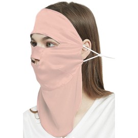 BAERU Silk Mask, Face Mask, For Sleeping, Beauty, Moisturizing, Dry Skin, Sensitive Skin, 100% Natural, UV Protection, Sleeping, Rough Skin, Pack, Face, Sleeping (Pink_Long)