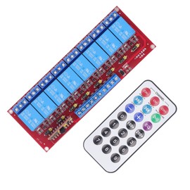 Relay Receiver Board Universal Infrared 10A Secure Remote Control Switch 8 Way Motor Light Door DIY Controller Relay Receiver Board (12v)