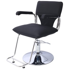 TREATLIFE HOME Heavy Duty Hydraulic Barber Chair with Stainless Steel Frame, Ergonomic & Adjustable, Includes Barber Cape, Black