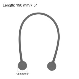 QUARKZMAN Magnetic Cable Clips, 7.5 Inches x 0.5 Inches, Grey Magnetic Cable Organiser, Cable Ties, Reusable Cable Ties for Home, Kitchen, Office, Pack of 6