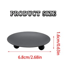 Adyoney 2Pcs Iron Plate Candle Holder Set - 2.68 Inch Decorative Pedestal Candles Stands for Home, Wedding, and Birthday Parties - Elegant Black Candle Holders for Stylish Décor