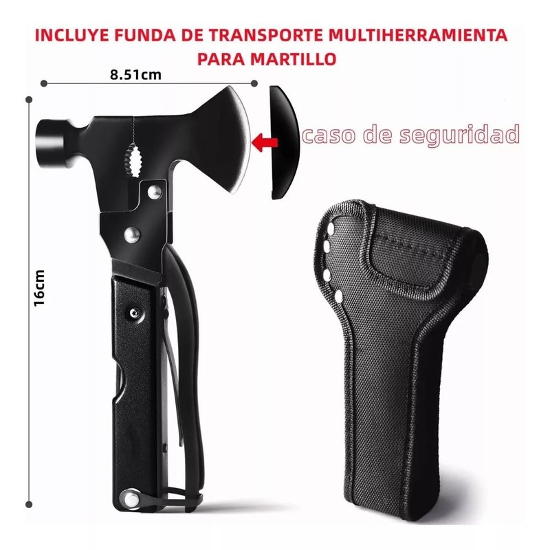 Martillo Multiherramienta, 14 En 1 Herramientas Multiuso De Acero Inoxidable