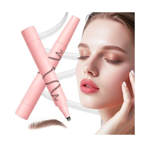 Microblading Eyebrow Pencil, 2025 New Waterproof 4 Tip Eyebrow Pen