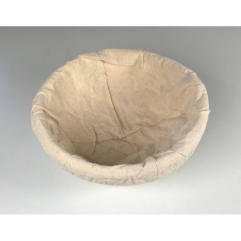 Tredoni Rattan 20cm Round Dough Rising Basket/Bowl +Cotton Cover, 0.5Kg