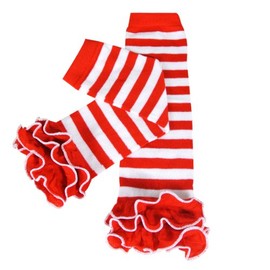 allydrew Stripes, Polka Dots & Chevron Baby Leg Warmer & Toddler Leg Warmer for Boys & Girls, Pink & White Stripes & Ruffles